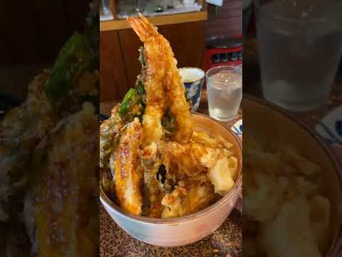 北海道滝川のデカ盛り天丼 明日メインチャンネルで動画にします #Shorts Jumbo Tendon, Japan