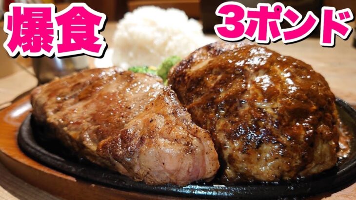 【大食い】デブも喜ぶ圧倒的ボリューム！デカ盛りステーキ店で3ポンド爆食！【ヒーローズ】