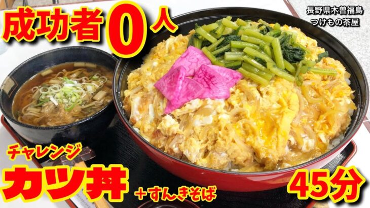 【大食い】成功者0！南信に巨大カツ丼チャレンジあらわる！！〜つけもの茶屋さん〜【大胃王】【長野県】