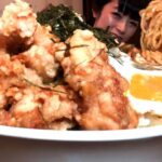 【大食い】肉盛り唐揚げ焼きそば４㎏たまご愛情盛りに挑戦【デカ盛り】大胃王