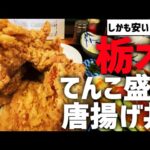 【デカ盛り】超大盛！栃木市のてんこ盛り唐揚げ丼食べてみた！【モトブログ】