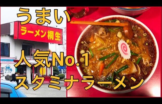 【ラーメン桐生 笠懸店】普通盛でもデカ盛りスタミナ満点で独創的な一杯が味わえる　A large amount of ramen in Japan