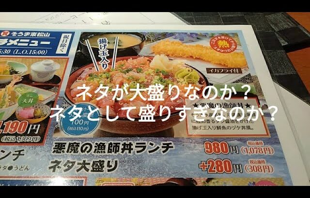 【デカ盛り？・埼玉県東松山】『デカ盛りチャレンジシリーズ初級編〔和食レストランそうま東松山店編〕』#東松山 #和食レストランそうま　#東武東上線 #悪魔の漁師丼　#大盛り #埼玉県 #海鮮丼 #ランチ