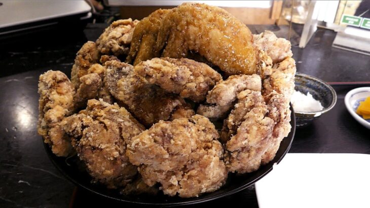 【デカ盛り】総重量2キロのからあげ丼！飛ぶように売れる唐揚げ専門店｜extra-large helping of japanese fried chicken｜ [あげ市 鶴見店]