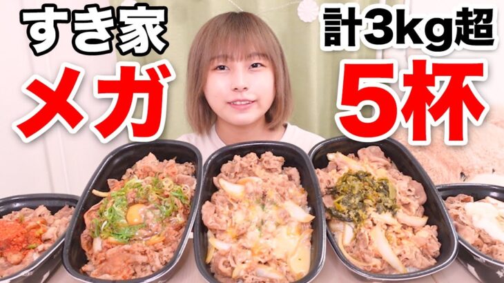 【大食い】すき家のメガサイズの牛丼5種類！期間限定新商品も！🐮
