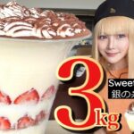 【大食い】超超超巨大❤️飲めるティラミス3kg超え‼️生クリーム2リットル使用‼️スイーツデカ盛りモンスター❤️