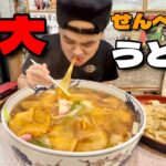 【大食い】大盛りが大盛りすぎる！巨大せんべい汁うどんとメガかき揚げ！？〜めん処吉野屋さん〜【大胃王】【名古屋】