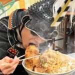 【大食い】豚丸々一本に超濃厚ワシワシ麺を汗だくでチャレンジ!!【麵でる】【デカ盛り】