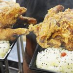 Giant Fried Chicken! Big Meat! 巨大唐揚げ弁当 Japanese Street Food 튀김 炸全雞 炸雞排 炸鸡 デカ盛り キッチンバスストップ lunch box