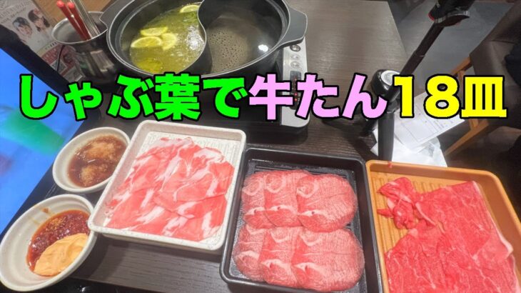 【デカ盛り#12】しゃぶ葉 ランチ 牛たんコースで牛たん18皿ふくめて30皿食べる /2023.5.30