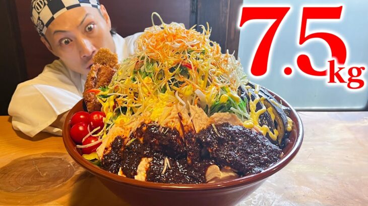 【大食い】暑さ吹っ飛ぶ!!冷やし辛いデカ盛り坦々麺をすすりまくり!!【赤い鯨】【武士飯】