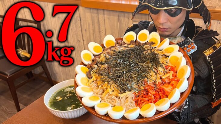 【大食い】ビビンパ風!?絶品デカ盛りもつ煮丼を浴びるほど食らう!!【TaKaNo家】【武士飯】