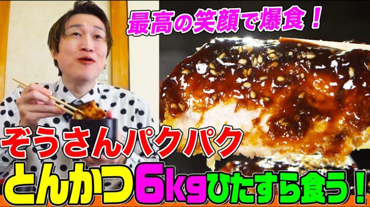 【大食い】ぞうさんパクパクがとんかつ定食6.7kgをひたすら食べまくる動画！巨大カツ丼やチーズたっぷりカツレツも登場！群馬県のとんかつ街道を爆進せよ【大胃王】【MUKBANG】【デカ盛りハンター】