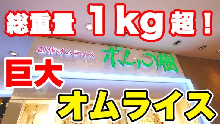 【デカ盛り】ポムの樹の総重量1kg超の巨大Lサイズのオムライスを今年の最後に大食いチャレンジしたら美味し過ぎて余裕で食べれましたw【ポムの樹 Lサイズ オムライス】