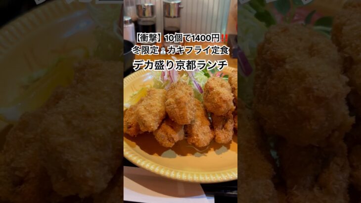 【京都冬グルメ】コスパ最強‼️デカ盛りのカキフライ定食/京都ランチ/洋食