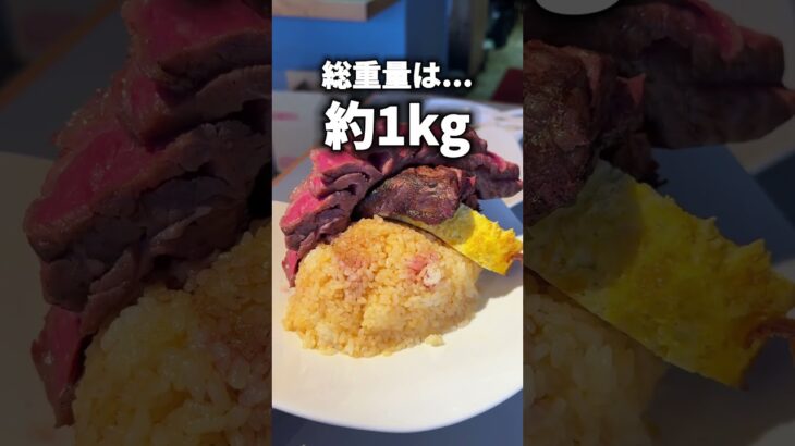 【デカ盛り】総重量1キロ！？衝撃の和牛ステーキ丼【新宿】