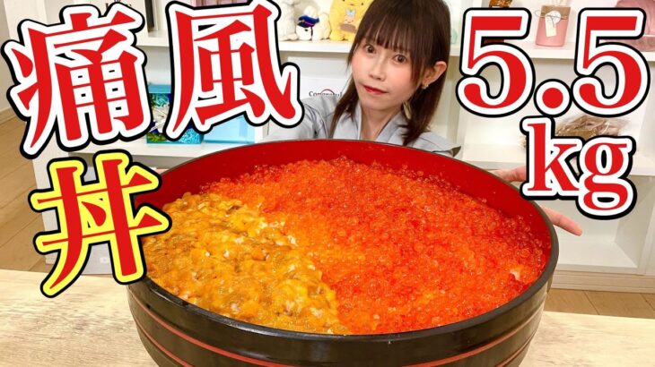 【デカ盛り】ウニいくら丼5.5kg大食い！通風覚悟でも贅沢したい