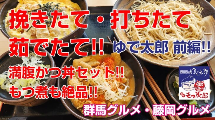 【デカ盛り・食レポ】挽きたて・打ちたて・茹でたて!!絶品のそばともつ煮を食べてみました!!群馬県藤岡市『ゆで太郎 藤岡市役所前店』さんにお伺いしました!!ふじタウン【藤岡グルメ・群馬グルメ】