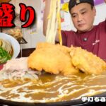 【大食い】総重量不明！待望の絶品カレーうどんを心ゆくまでデカ盛りで堪能してきた！！〜手打ちさぬきうどん心さん〜【大胃王】【長野県】