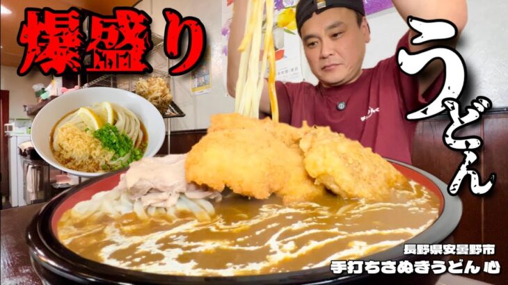 【大食い】総重量不明！待望の絶品カレーうどんを心ゆくまでデカ盛りで堪能してきた！！〜手打ちさぬきうどん心さん〜【大胃王】【長野県】