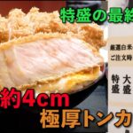 【デカ盛り】ご飯特盛まで無料 厚さ約4cmのトンカツが載った最終形態の極厚トンカツ丼