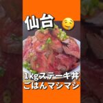 【デカ盛り】コスパ良すぎ！1kgステーキ丼！