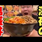 デブが深夜に爆食！超がっつりの鬼盛り焼肉丼がヤバすぎた！